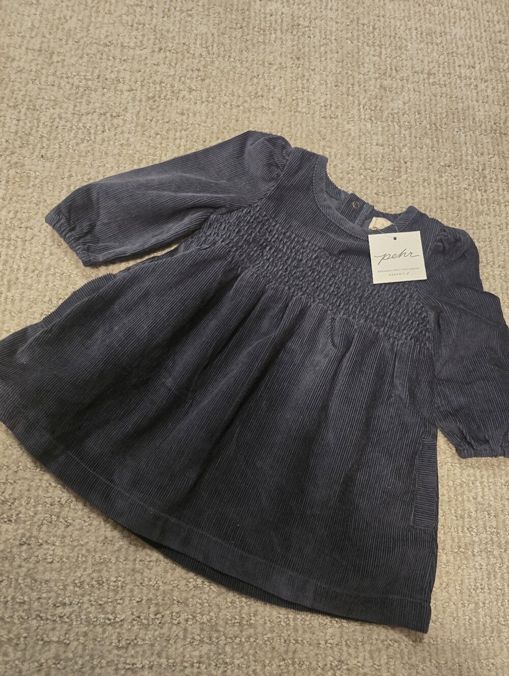 NEW Pehr Girls' Black Corduroy Smocked Dress